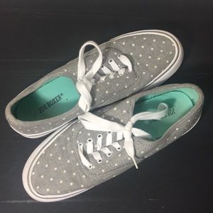 Gray and White Polka Dot Sneakers